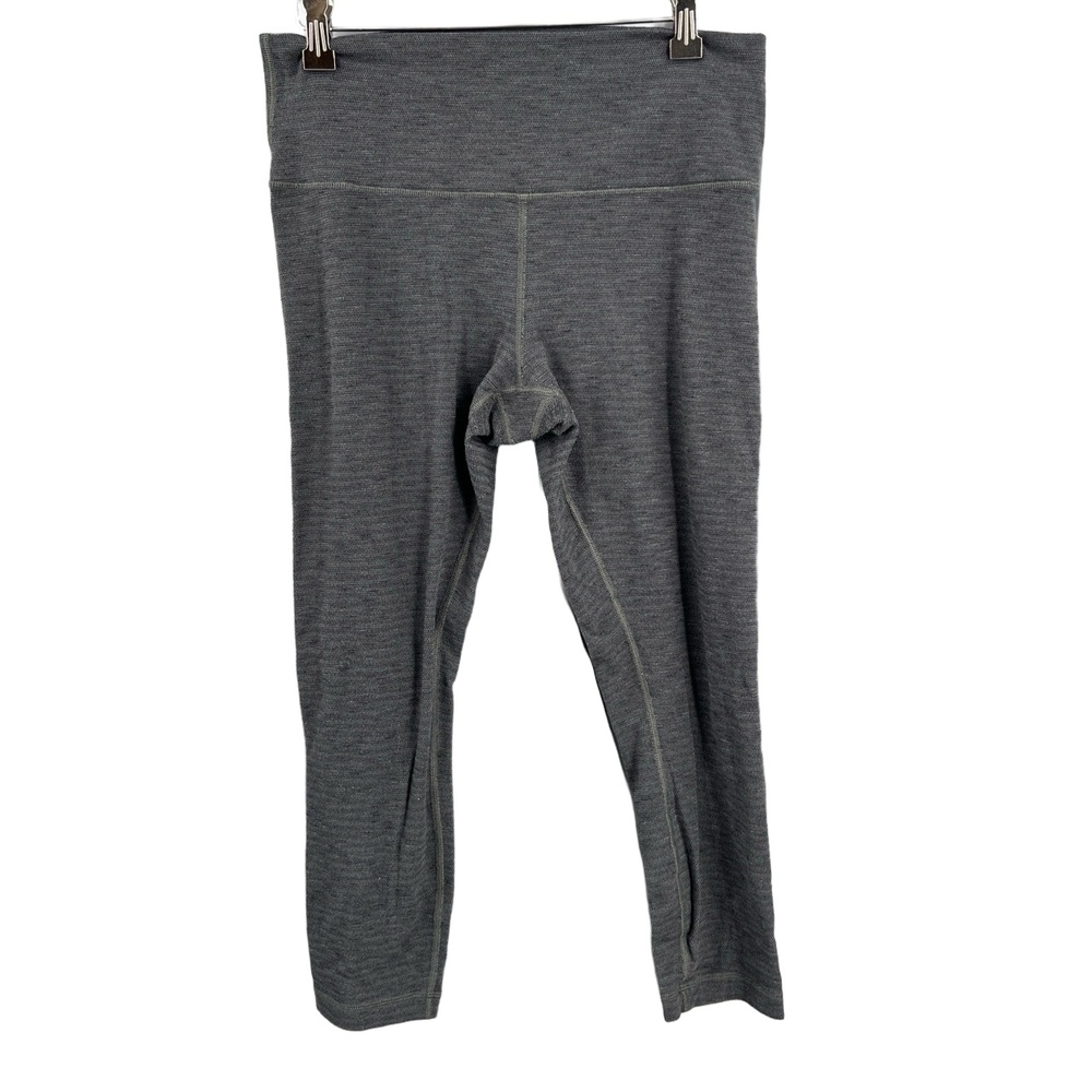 Lululemon Wunder Under Crop Pants Grey Herringbone Legging Size 12